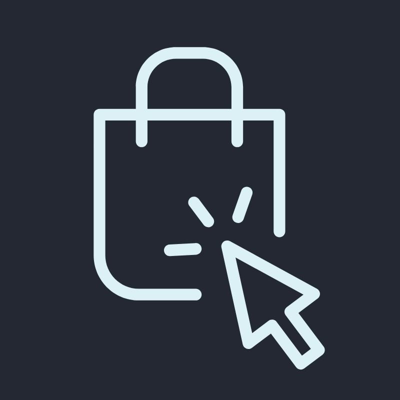 clicking on shopping bag graphic online shopping