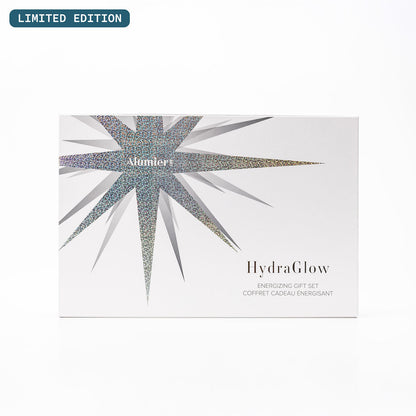 Coffret cadeau HydraGlow , blanc avec étoile argentée et étiquette édition limitée